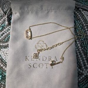 Kendra Scott Elisa Short In Amethyst Gold Pendant Necklace - NWOT